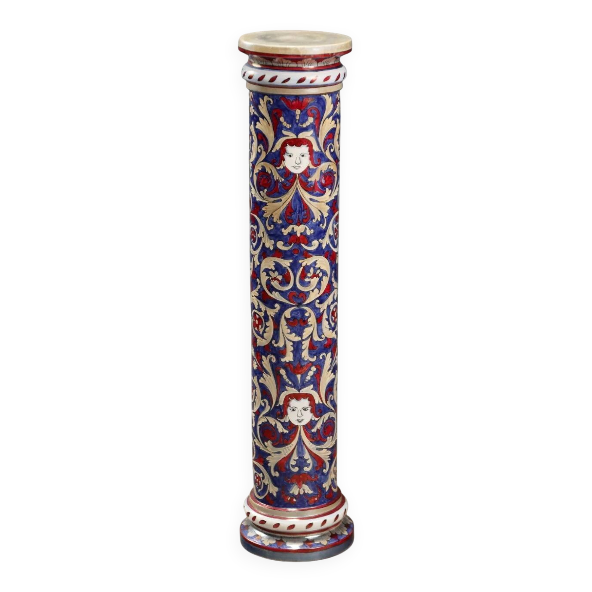 Old column in majolica I.C.A.P Gualdo Tadino 1930s-1940s