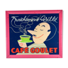 Affiche publicitaire sur panneau encadré "Café Goulet" vintage 1960