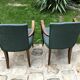 Pair of bridge armchairs in green skaÏ