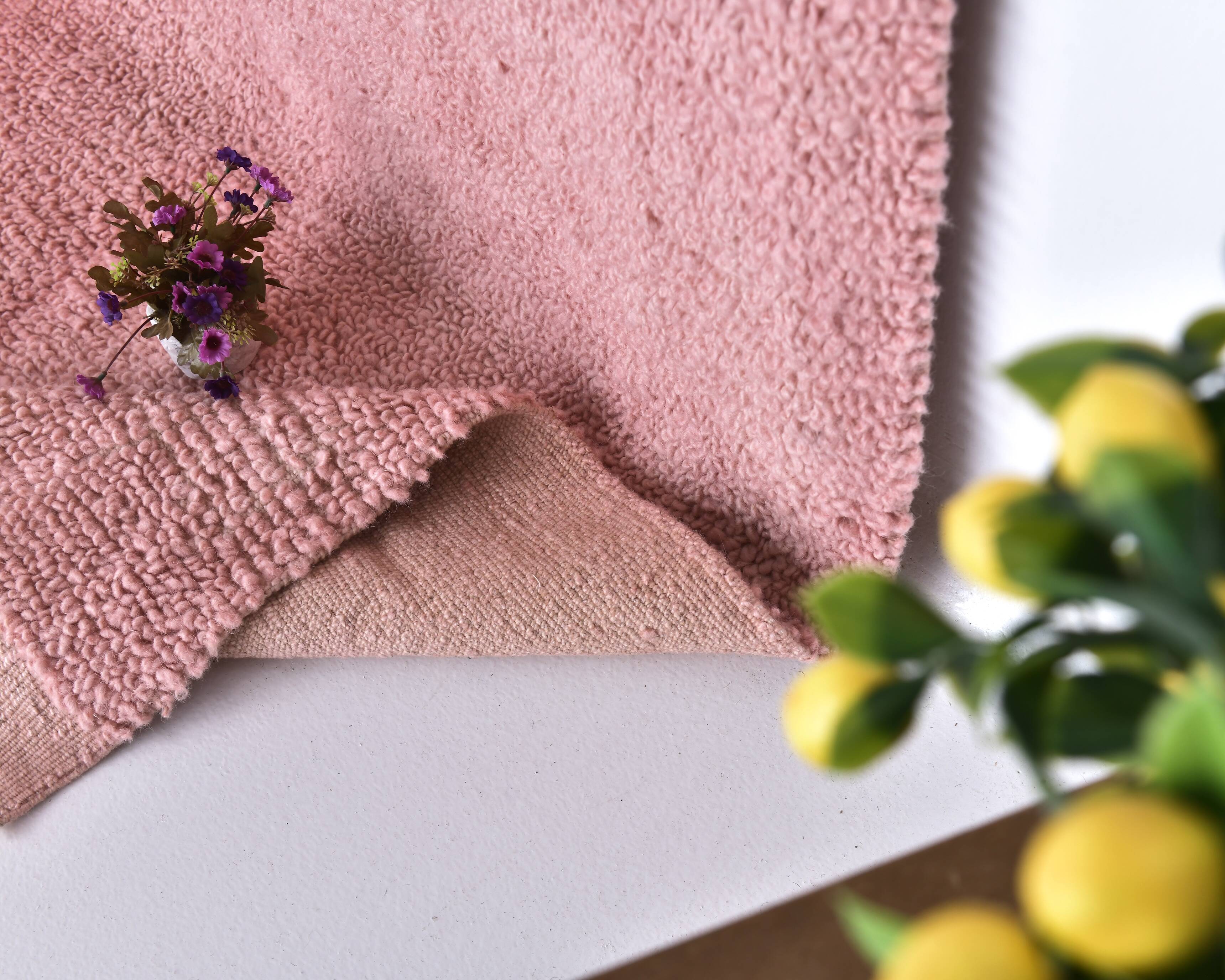 6x9 Soft Pink Handmade Wool Vintage Rug 197x287Cm SK 241959