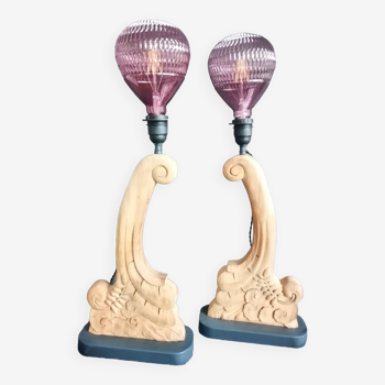 Pair of art deco style lamps