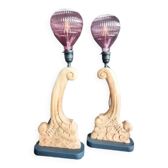 Pair of art deco style lamps