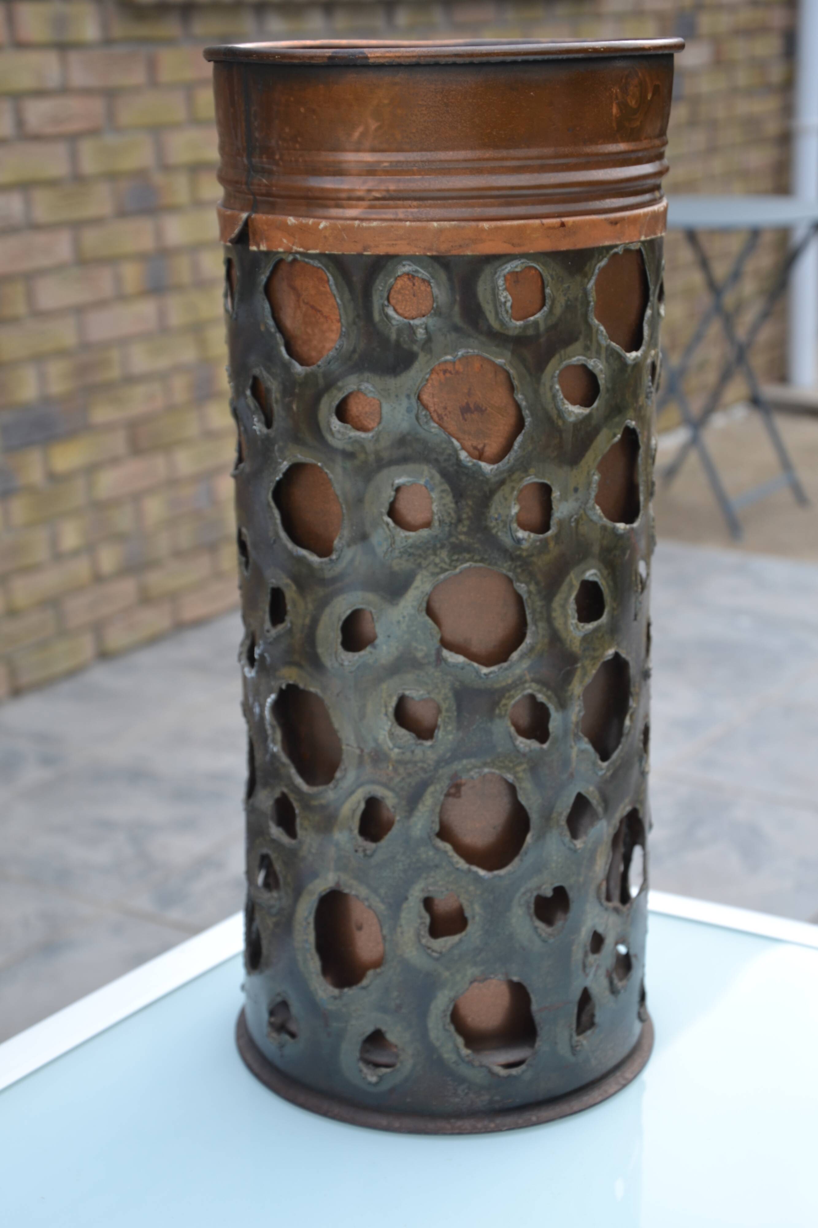 Vintage umbrella stand Sara Italy "copper blade"