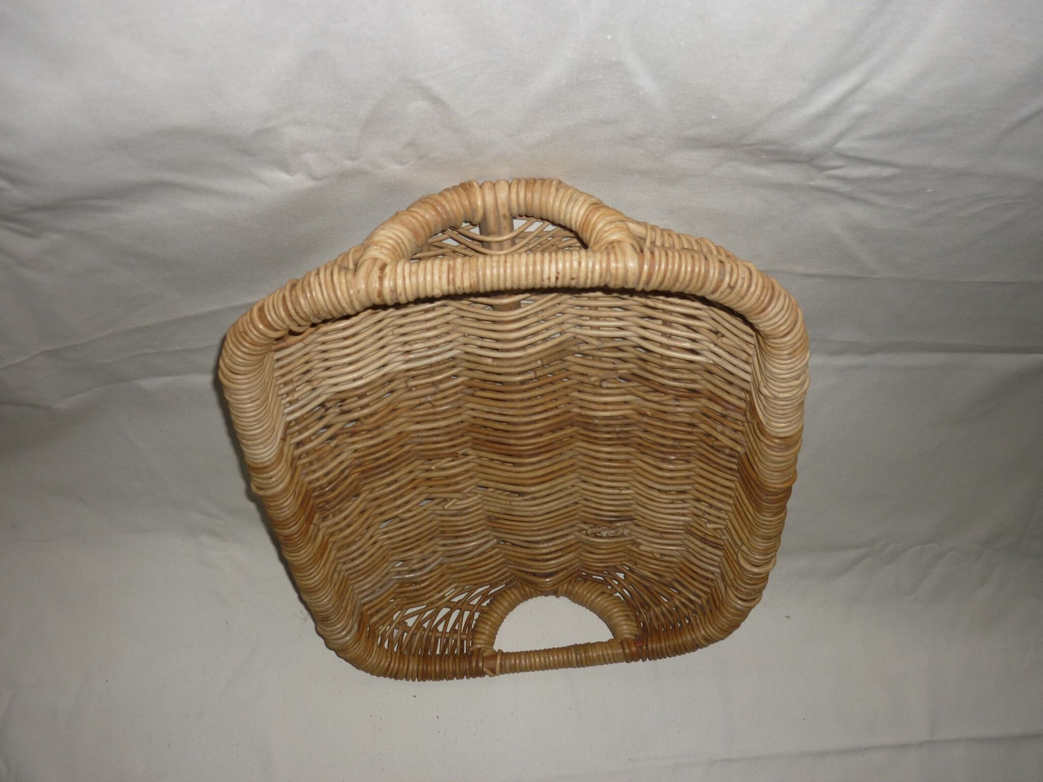 Corbeille plate osier 2 anses