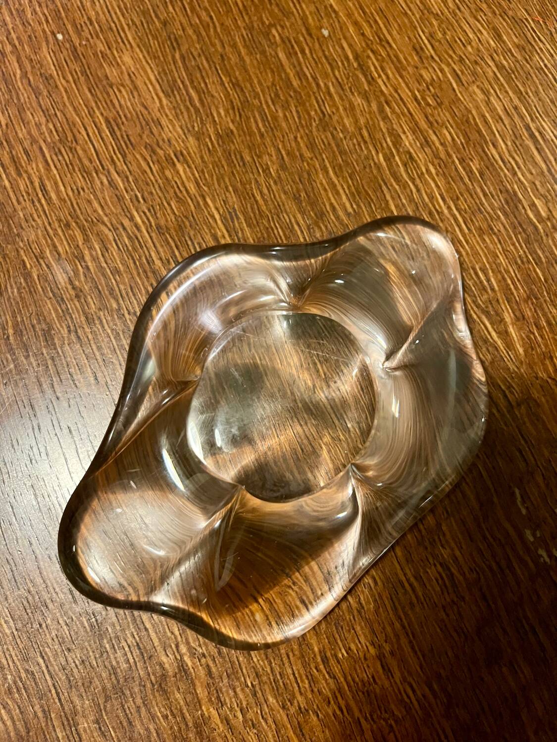 Daum France crystal trinket tray
