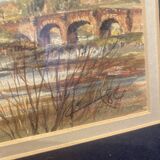 Peinture sur papier encadrée