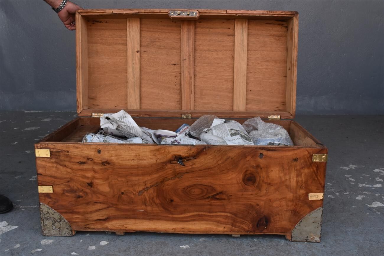 Navy in time camphor trunk late XIXth