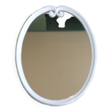 Miroir ovale vintage en fonte émaillée