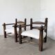 Pair of Dudouyt armchairs from the 1950s, oak.