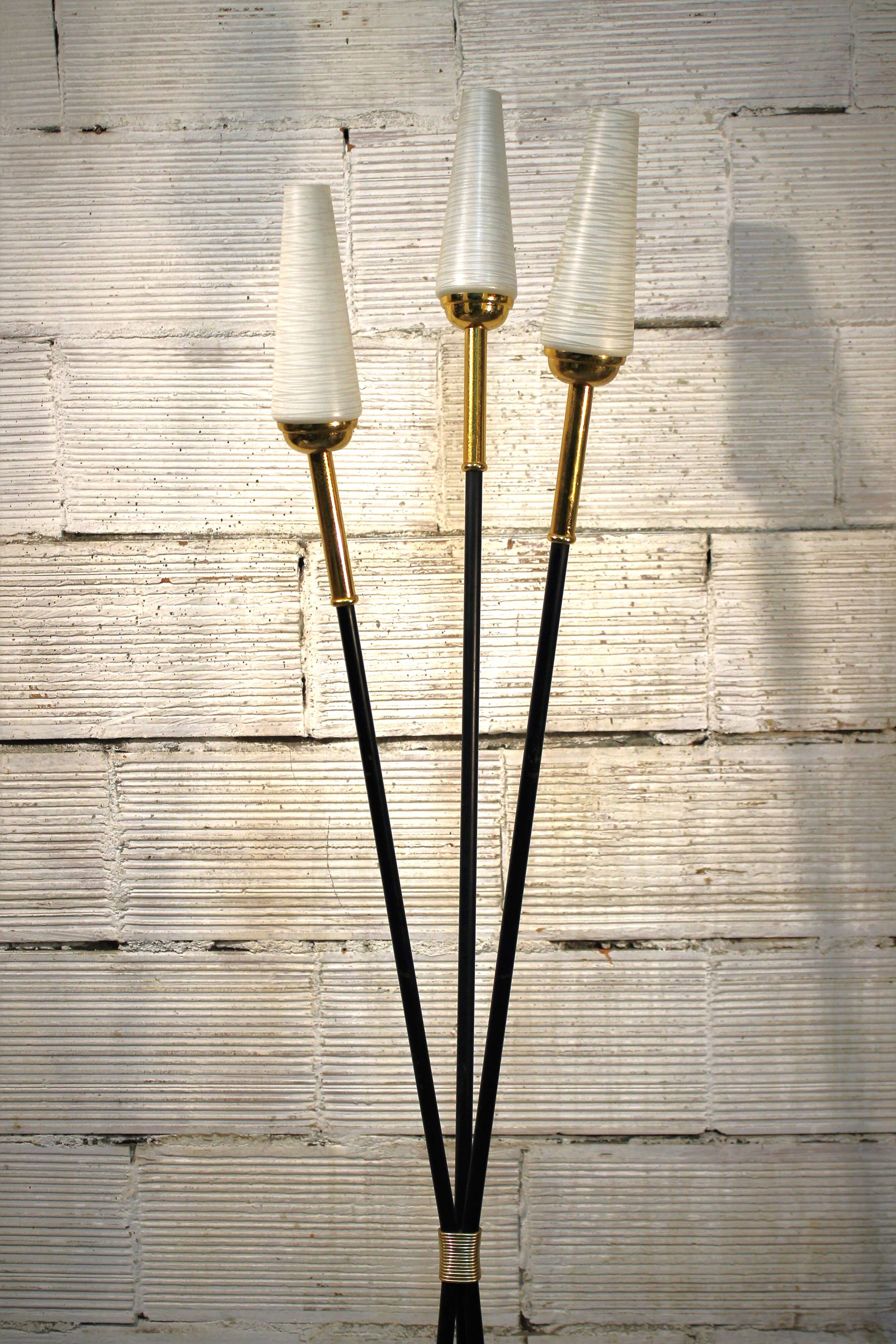 "3 cones" arm floor lamp 1950s
