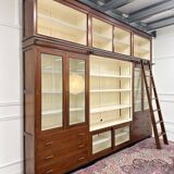 Large Classic English Art Deco Bookcase Library Cabinet