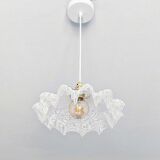 Vintage glass pendant lamp from Clichy