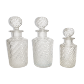 Set of 3 Baccarat crystal bottles