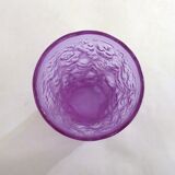 Mauve glass bark-patterned goblet vase, 1960s