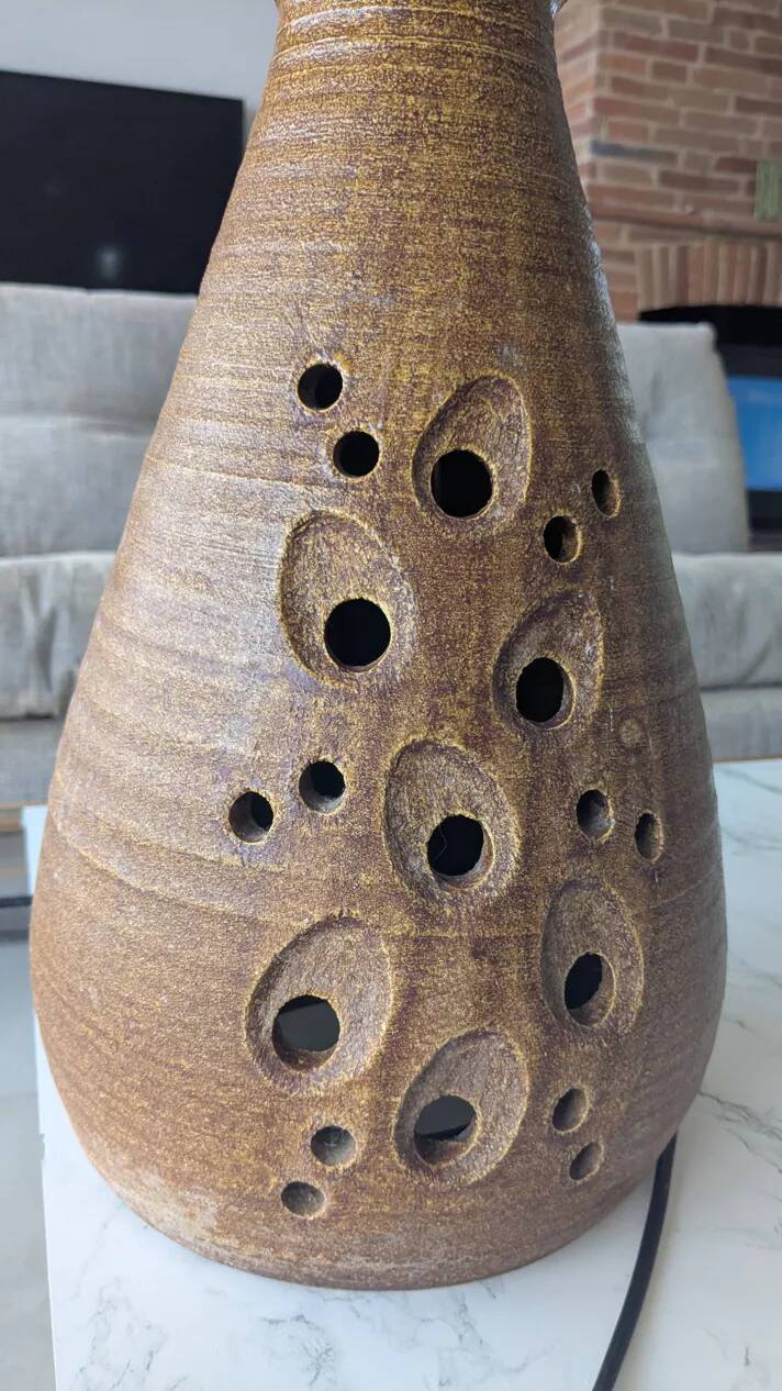 Accolay lamp in pierced ceramic – 1950s – signed – 50 cm.