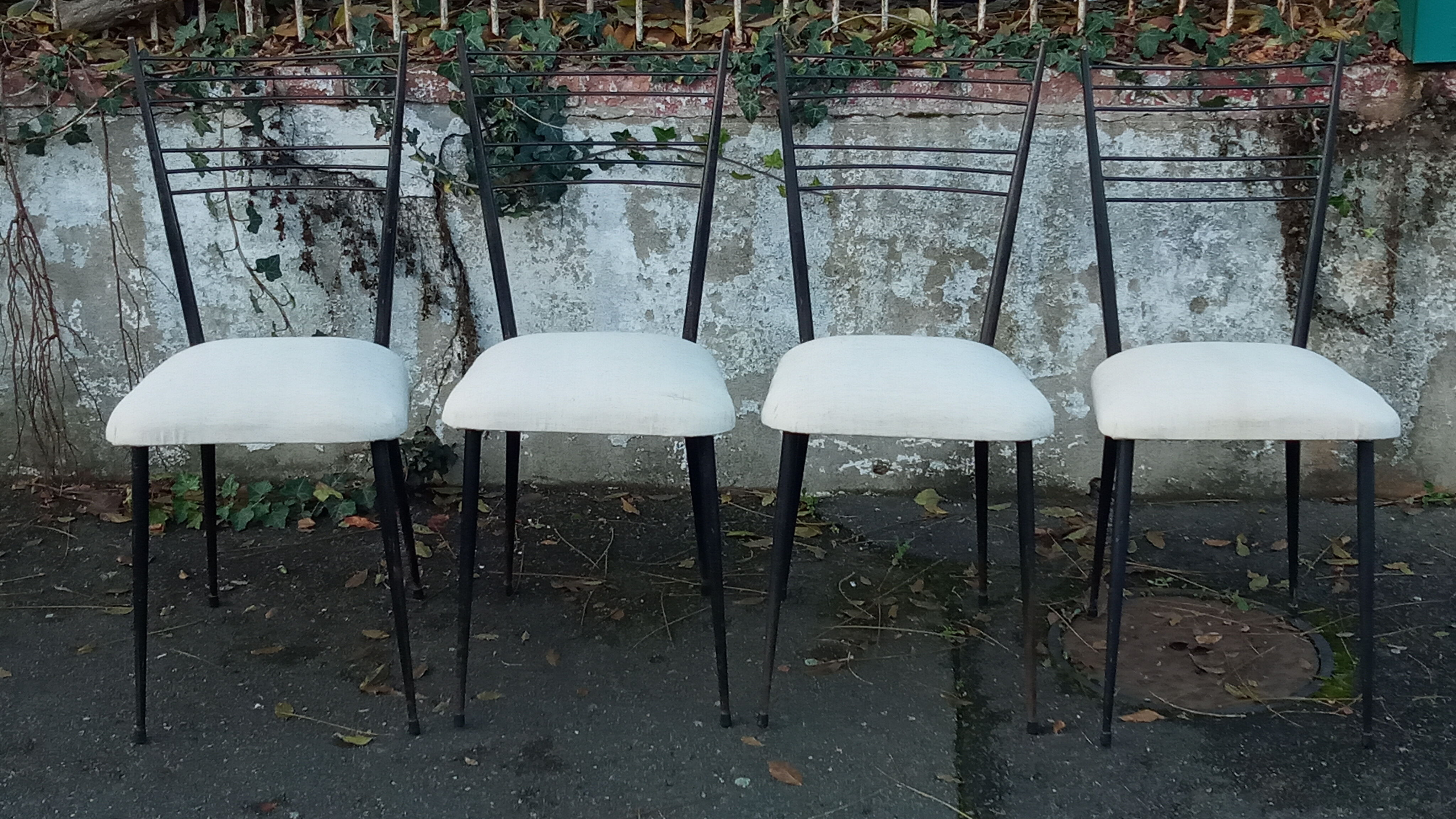 Four chairs by Colette Gueden reupholstered from the 1950s/60s.
