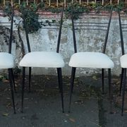 Four chairs by Colette Gueden reupholstered from the 1950s/60s.
