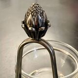 1 old aperitif server in metal and glass