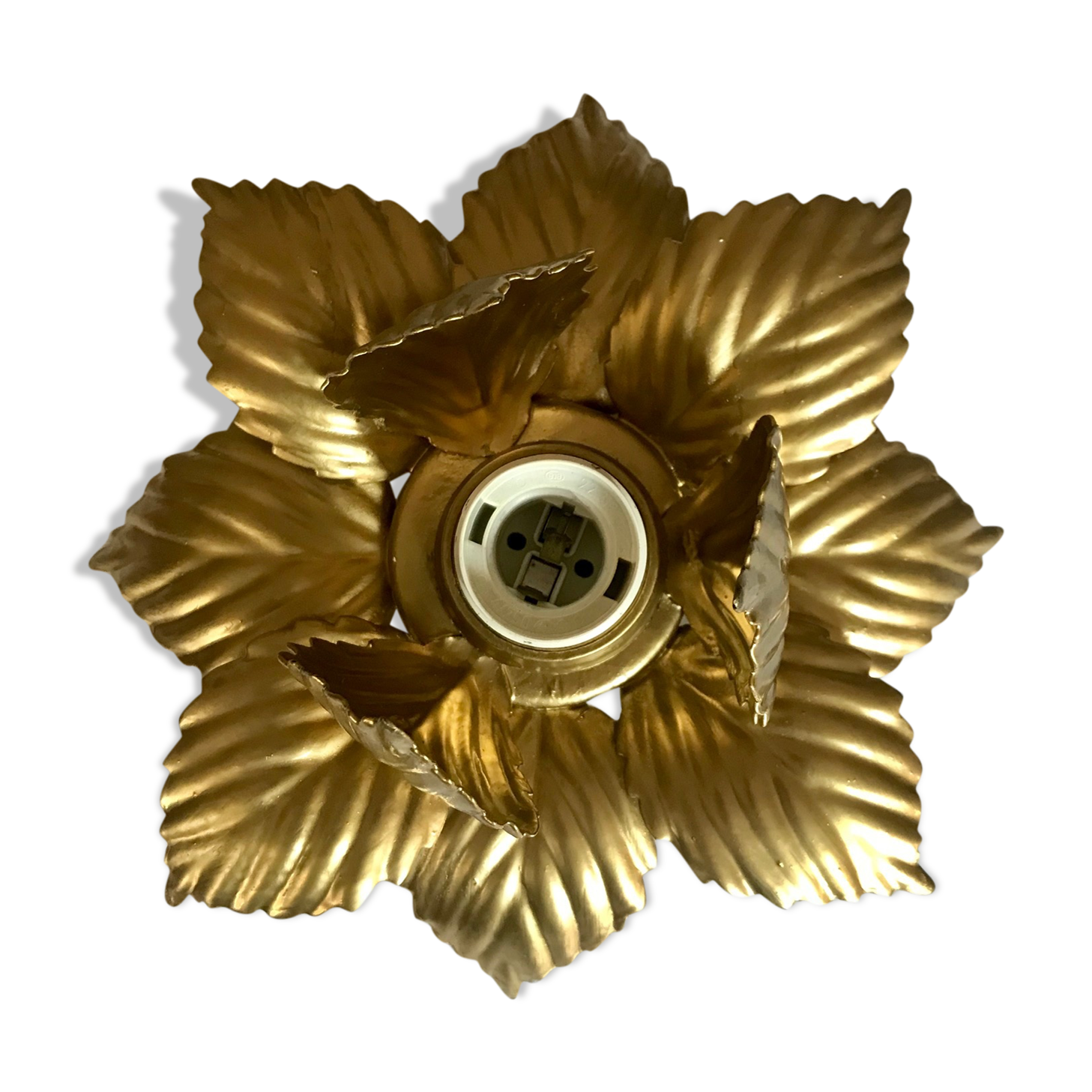 Golden flower wall lamp