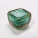 Green Gold Flecked Sommerso Glass Bonbonnière / Trinket Bowl by Venini, Ita