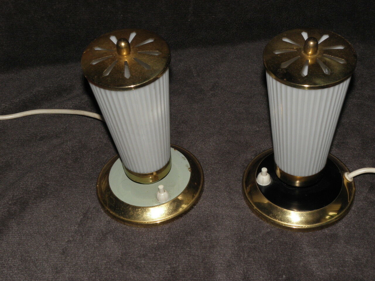 Pair of vintage bed bedside lamps