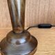 Wooden bedside lamp with a dome wool lampshade Mid Century