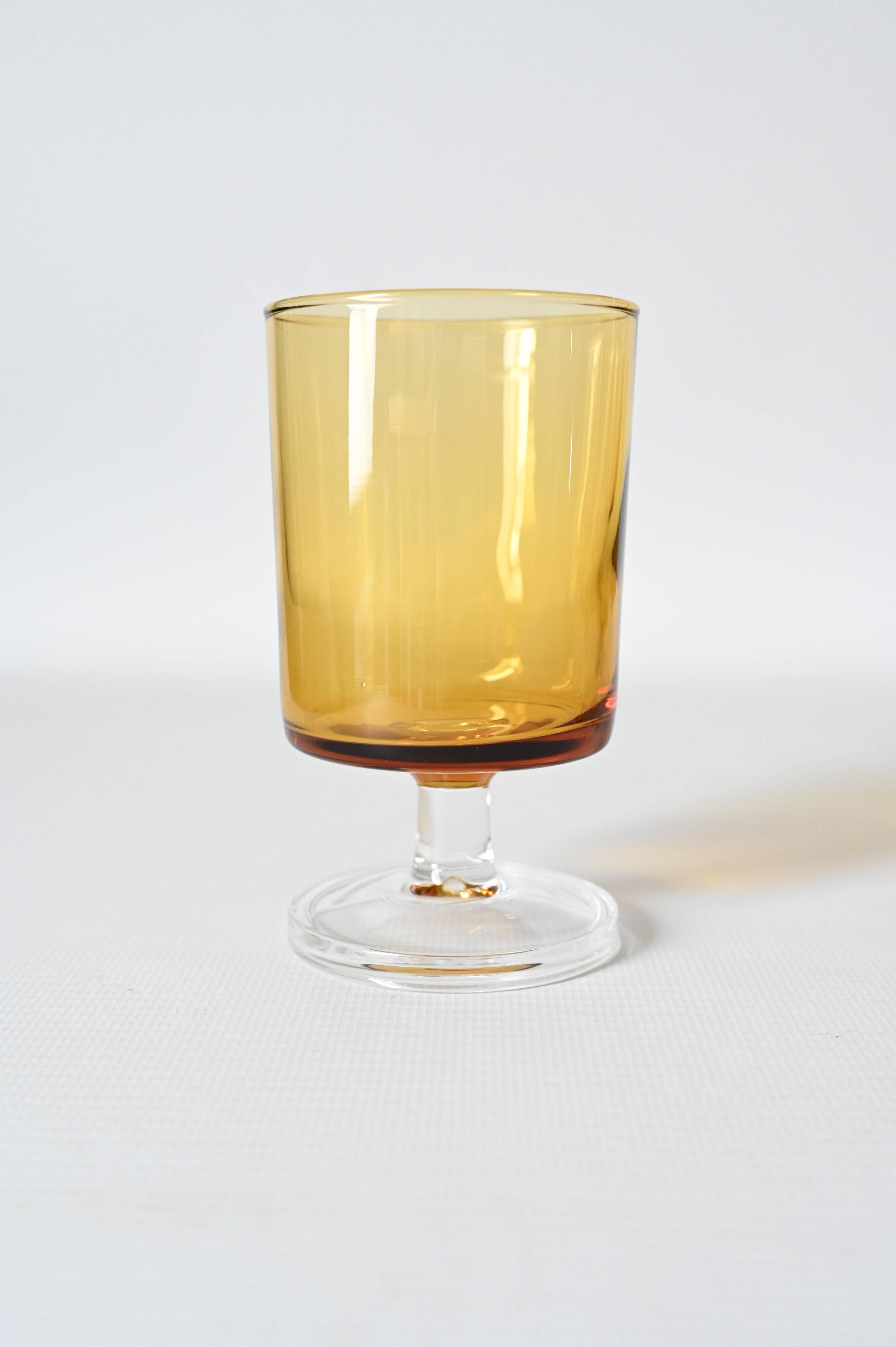 8 Cristal d'Arques Luminarc Suede amber glasses - Very good condition