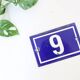 Enamelled plate of house, numbers 6 or 9, vintage