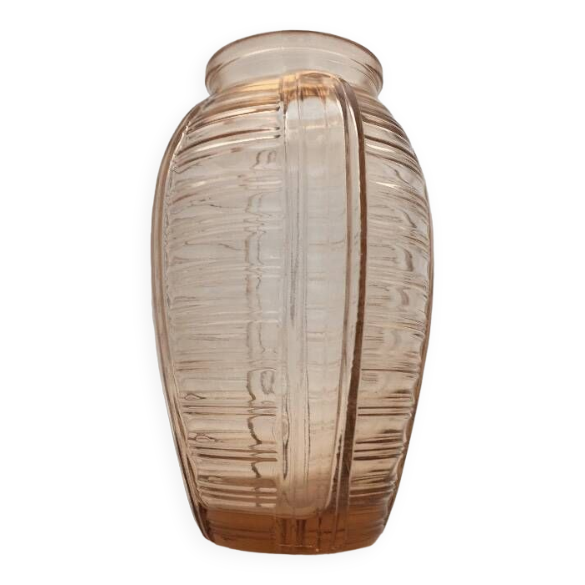 Vase style Art Déco verre moule rose