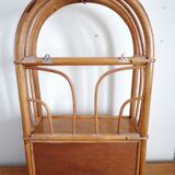 Vintage rattan wall shelf