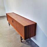 X-Large teak sideboard with tambour doors, Omer lefevre 1960s Belgium