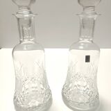 Pair of Transparent Crystal Decanter Bottles by Bleikristall, Germany