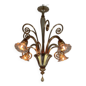 lustre vénitien en verre - vers 1940