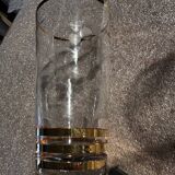 9 art-deco glasses in engraved crystal with gold trim