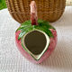 Large strawberry barbotine jug Bassano Italy