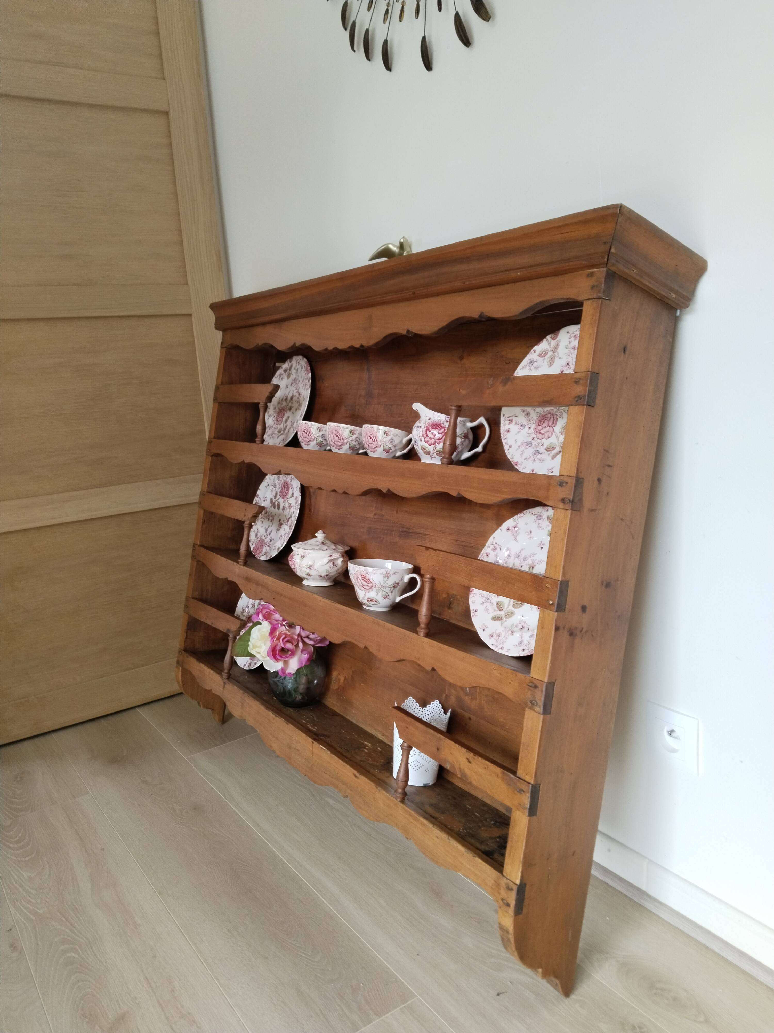 Waxed wooden dresser, antique buffet top