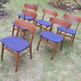 Mid century set of 6 teak dining chairs by Farstrup, Denmark 1960s
