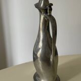 Polished pewter penguin-shaped carafe designed by Hugo Leven for Kayserzinn