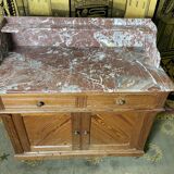 Bathroom cabinet in fir and marble