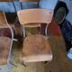 6 vintage school chairs