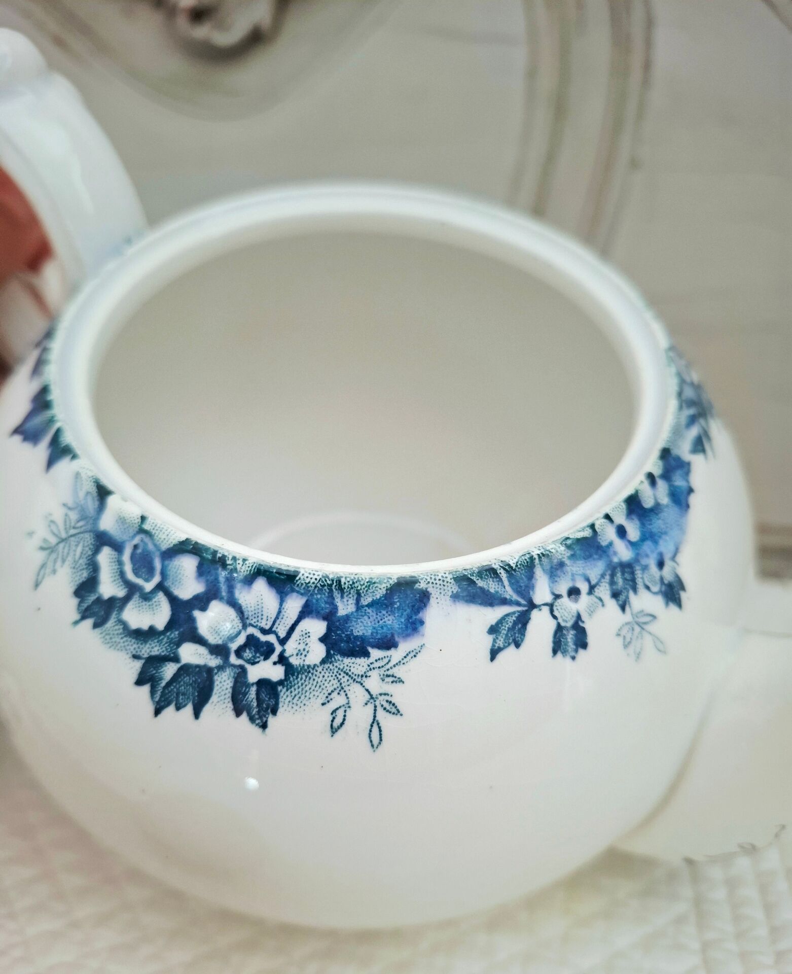 Antique teapot in ironstone pottery