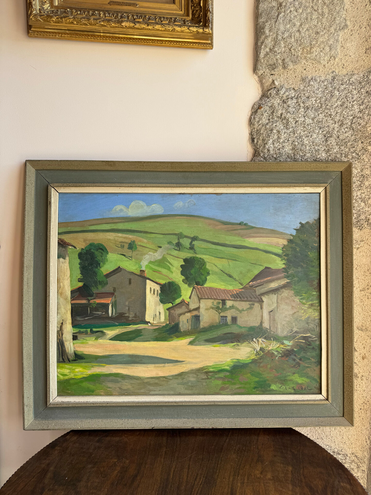 Old table landscape signed Franc Bal (1876-1960)
