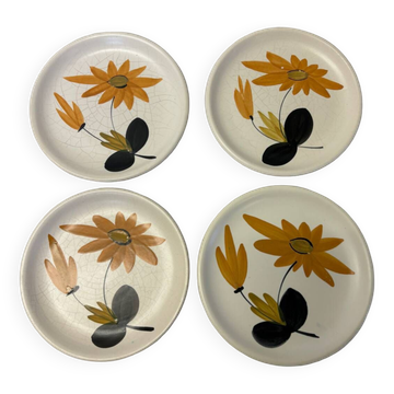 Set of 4 marsh pottery dessert plates