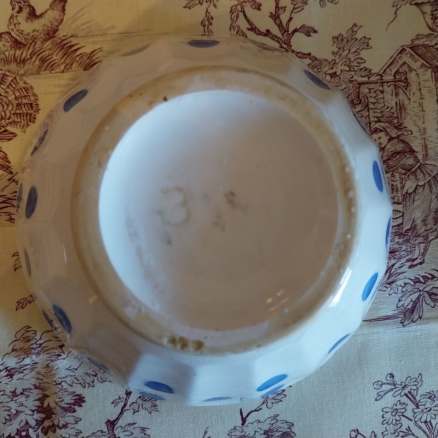 Old faceted shower bowl Sarreguemines