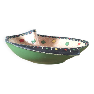 Large free-form ceramic dish signed Deruta 1950s