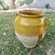 Vase, pot, jarre à huile en terre cuite vernissée jaune, fin 19ème