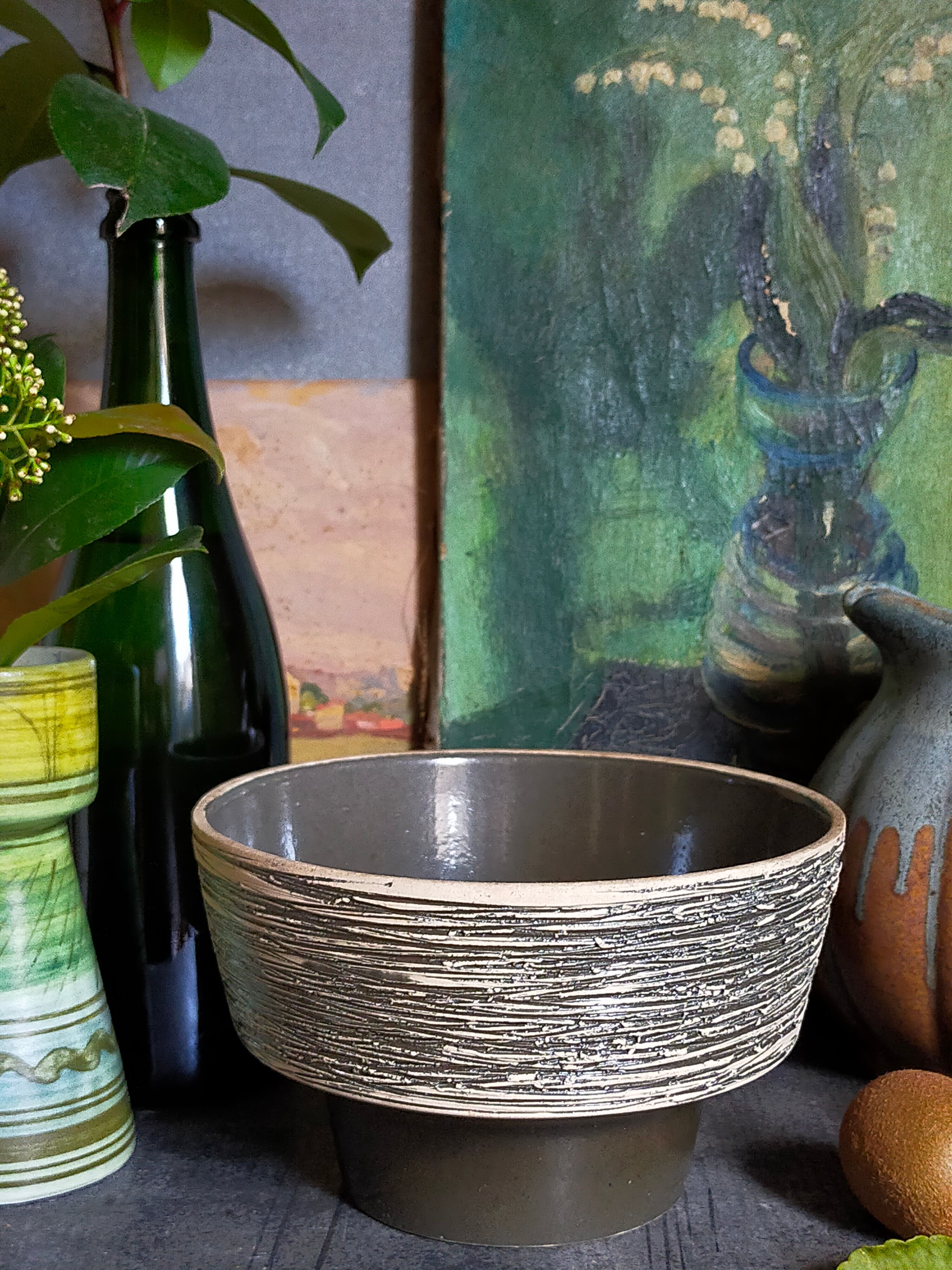 Modernist ceramic pot cover 50s