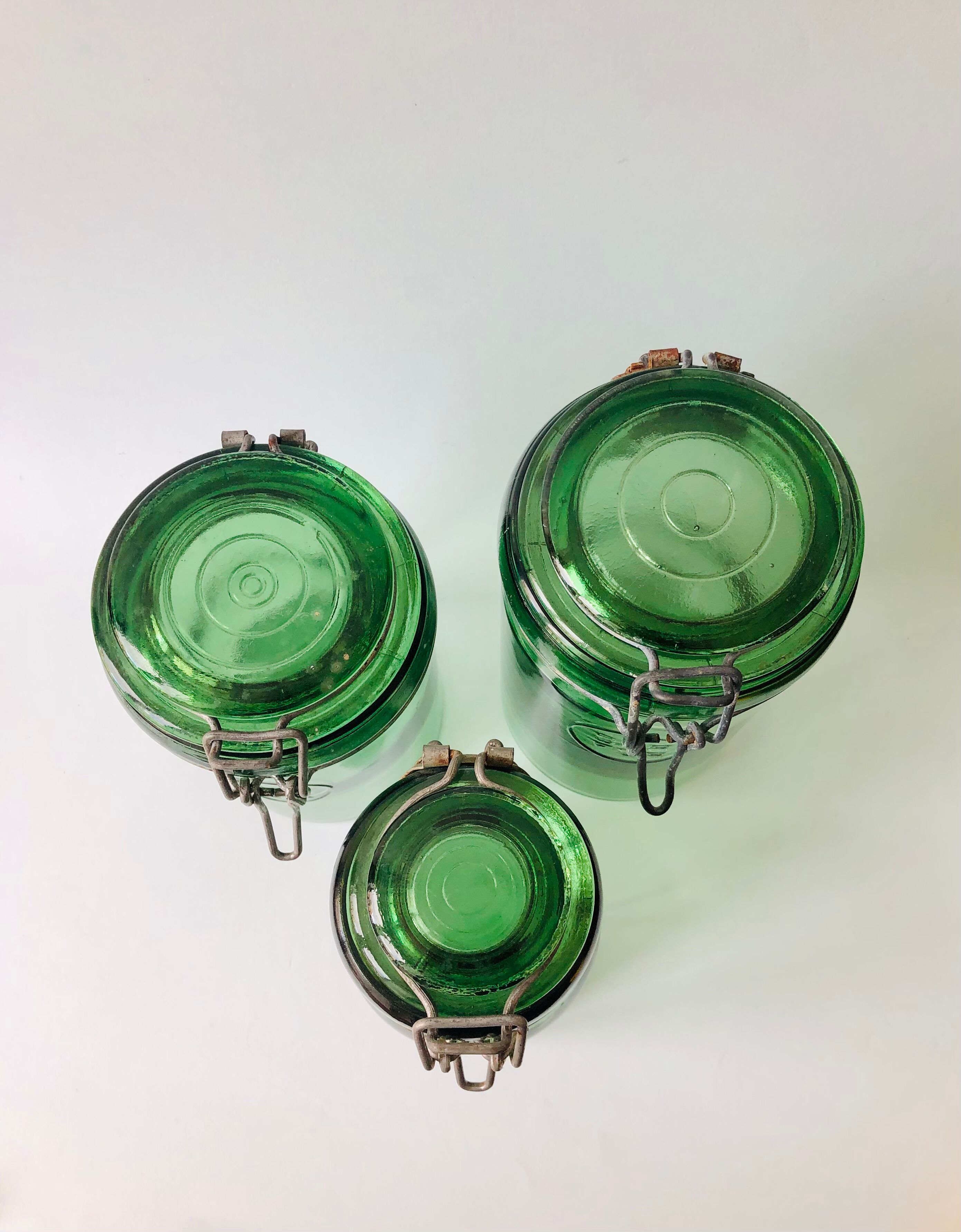 Trio of Durfor glass jars
