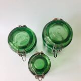 Trio of Durfor glass jars
