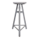 Tripod sculptor's stool in grey painted wood with a rotating top.